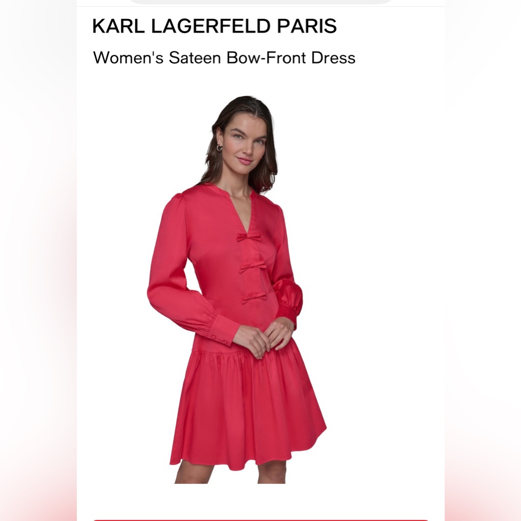 Karl Lagerfeld Vibrant Pink Long Sleeve Dress